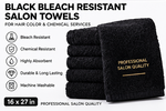 Load image into Gallery viewer, 12 Black Bleach Resistant Salon Towels 16x27 Cotton Hair Color Barber Spa Towels