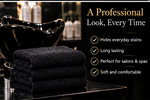 Load image into Gallery viewer, 12 Black Cotton Salon Towels 16x27 Professional Spa Barber Soft Absorbent Towels