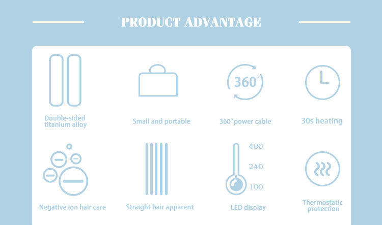 KOORATIN Titanium Flat Iron Narrow Plate 480°F LCD Straightener