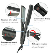 KOORATIN Professional Titanium Flat Iron 480°F LCD Straightener 360° Cord